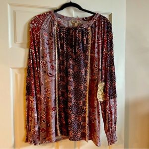 NWT Multi color long sleeve XL top
